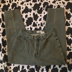 Forest green high waisted mom jeans